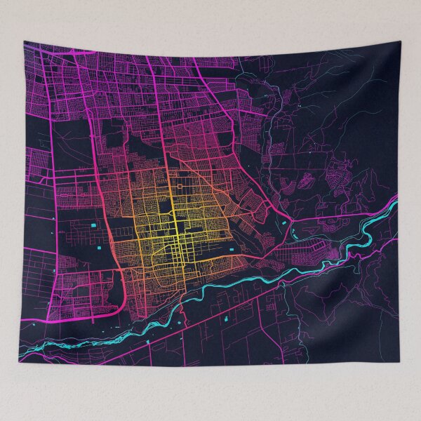 Item preview, Puente Alto City Map Chile - Neon designed and sold by deMAP.