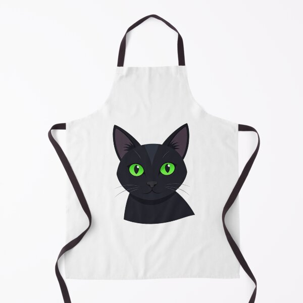 Item preview, Cartoon Black Cat with Glowing Green Eyes – Spooky Cute Halloween Design designed and sold by PrintCreations9.