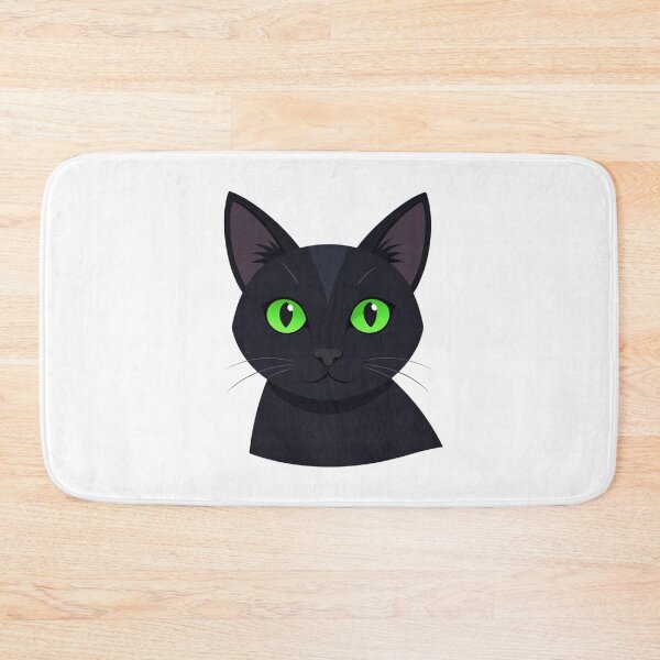 Item preview, Cartoon Black Cat with Glowing Green Eyes – Spooky Cute Halloween Design designed and sold by PrintCreations9.