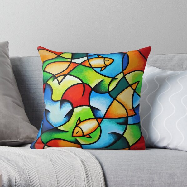 Kissen / Serie "Colorful Ocean" - Goldfische von Ekaterina Moré / Ekaterina More Dekokissen