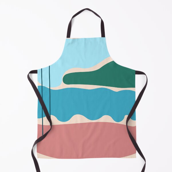 Item preview, Abstract landscape in shades of blue, green, brick pink designed and sold by strokes and splashes.