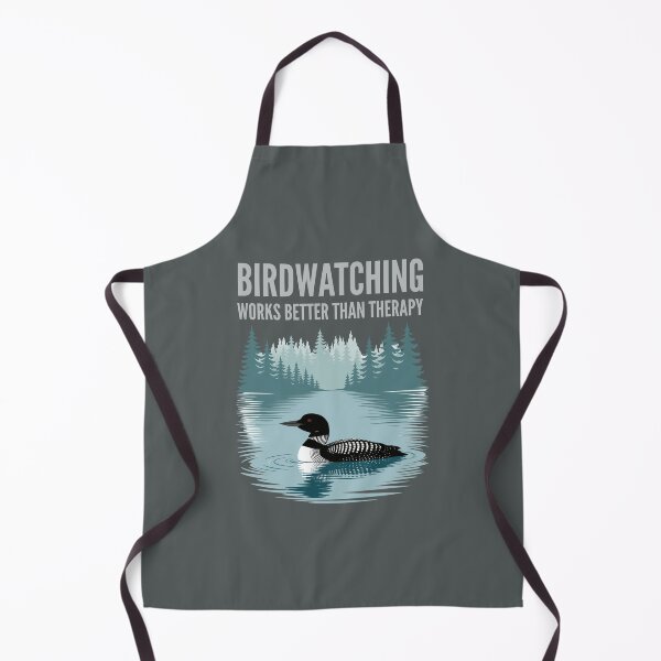 Item preview, Birdwatching Works Better Than Therapy – Peaceful Loon and Forest Lake  designed and sold by Brainy Bird's Place.