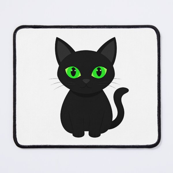 Item preview, Cartoon Black Cat with Glowing Green Eyes – Spooky Cute Halloween Design designed and sold by PrintCreations9.