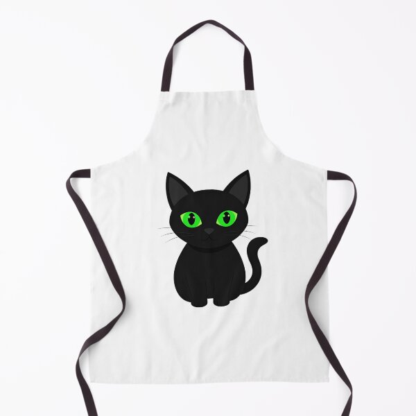 Item preview, Cartoon Black Cat with Glowing Green Eyes – Spooky Cute Halloween Design designed and sold by PrintCreations9.
