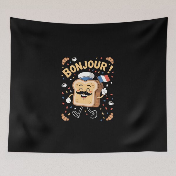 Item preview, french bread toast bon jour cute kawaii French bread toast designed and sold by KarstenNoanra.
