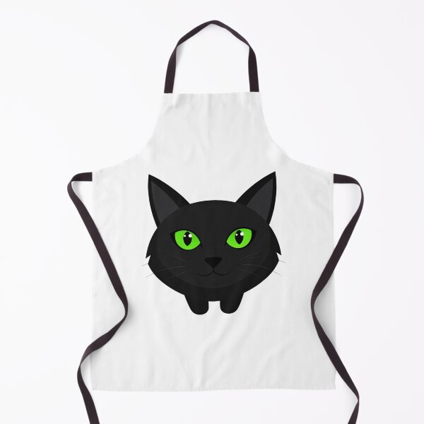 Item preview, Cartoon Black Cat with Glowing Green Eyes – Spooky Cute Halloween Design designed and sold by PrintCreations9.