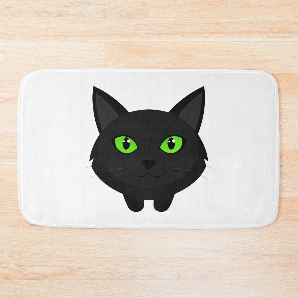 Item preview, Cartoon Black Cat with Glowing Green Eyes – Spooky Cute Halloween Design designed and sold by PrintCreations9.