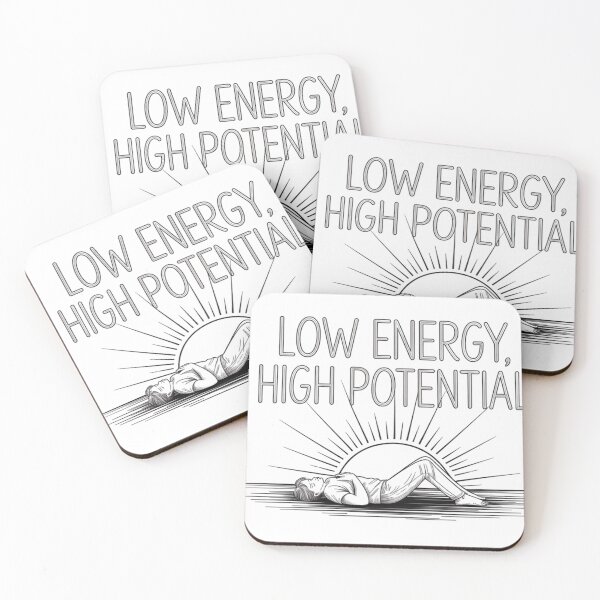 Item preview, Low Energy High Potential – Minimalist Motivational Line Art designed and sold by Silly Shapes Co..