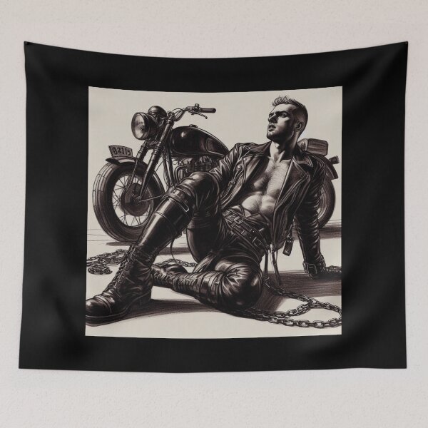 Artikelvorschau, Vintage Gay Berlin Leder Biker Leder Pride Grafikdesign entworfen und verkauft von ItsAKinkThing.