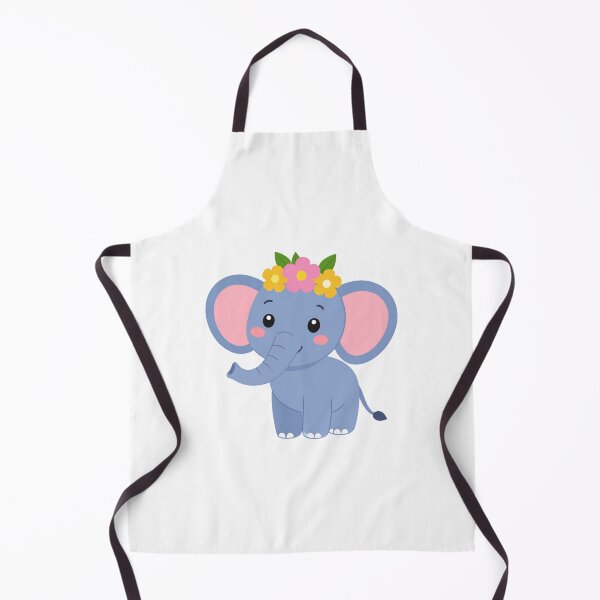 Item preview, Chibi Elephant with Tiny Trunk and Flower Crown – Cute Pastel Animal Art designed and sold by PrintCreations9.