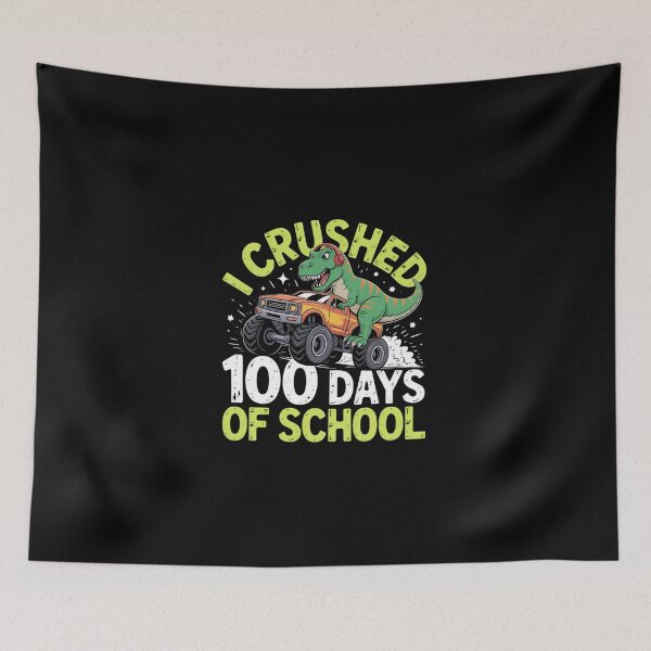 Item preview, I Crushed 100 Days of School Dinosaur Monster Truck designed and sold by KarstenNoanra.