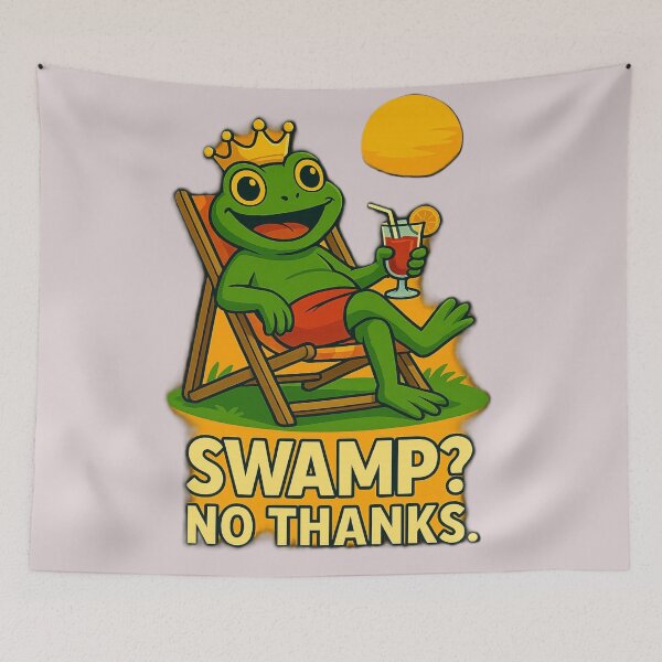 Item preview, Swamp? No Thanks — Frog King Chill Mode designed and sold by OxiSkor.