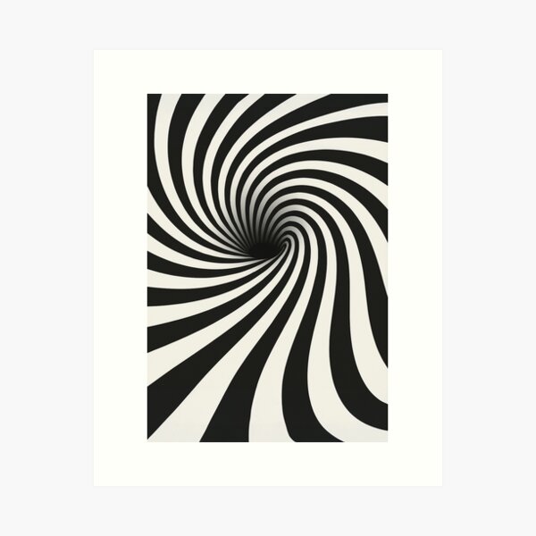 Item preview, Mesmerizing Black & White Spiral Optical Illusion Pattern designed and sold by AnTartstudios.