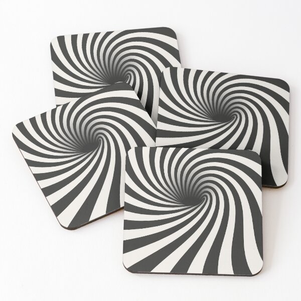 Item preview, Mesmerizing Black & White Spiral Optical Illusion Pattern designed and sold by AnTartstudios.