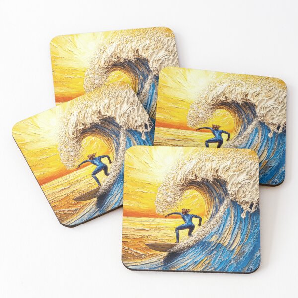 Item preview, “Wave Warrior” – Surfer Riding Giant Curling Wave designed and sold by ReachForArt.