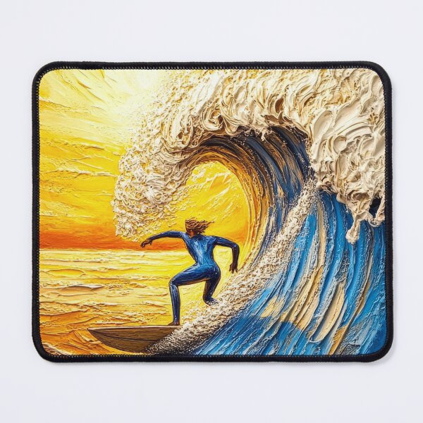 Item preview, “Wave Warrior” – Surfer Riding Giant Curling Wave designed and sold by ReachForArt.