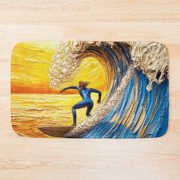 Item preview, “Wave Warrior” – Surfer Riding Giant Curling Wave designed and sold by ReachForArt.