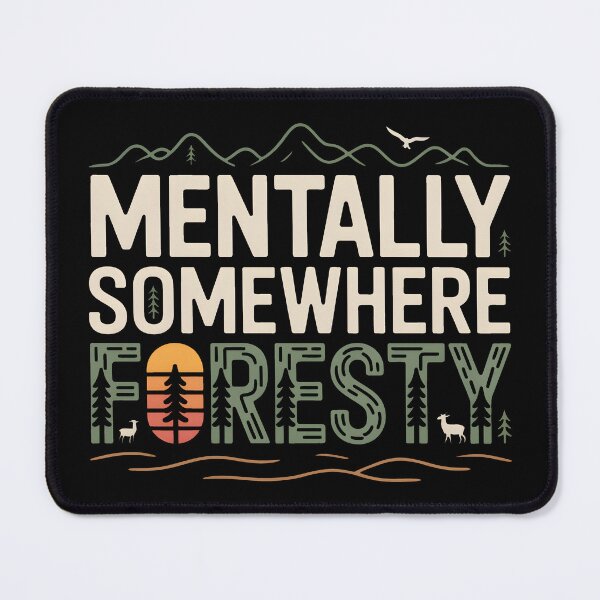 Item preview, Mentally Somewhere Foresty – Nature Escape Typography Design designed and sold by Velvetwhim.
