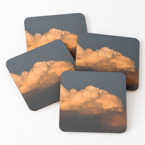 Item preview, Beautiful, vibrant, orange clouds from the sunset with the blue sky designed and sold by leah-b-photo.