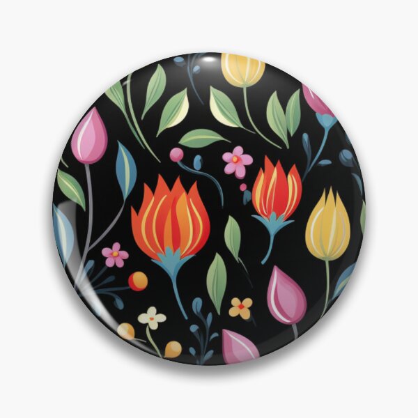 Item preview, Vibrant Colorful Flowers on Black Background designed and sold by HasHs.