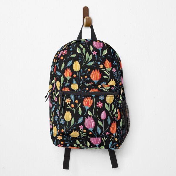 Item preview, Vibrant Colorful Flowers on Black Background designed and sold by HasHs.