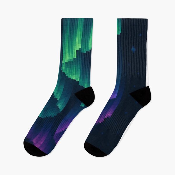 Item preview, Aurora Borealis Pixel Art – Glowing Northern Lights in Space designed and sold by retro_pixel.