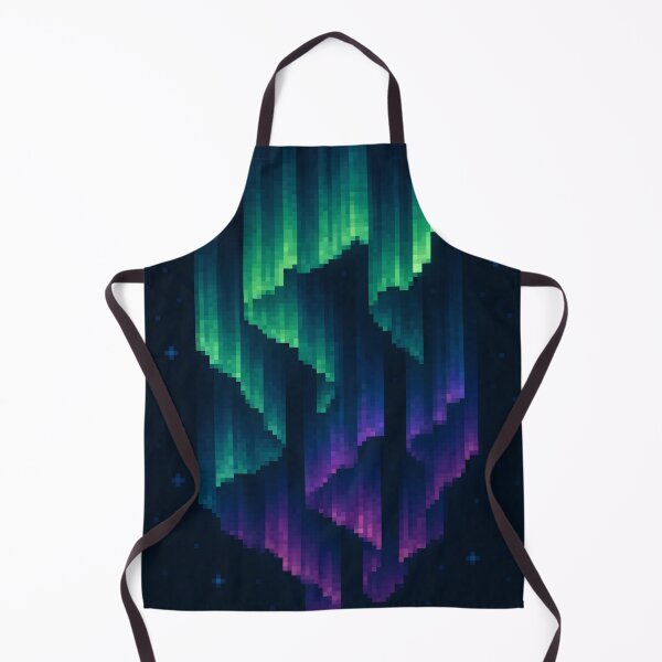 Item preview, Aurora Borealis Pixel Art – Glowing Northern Lights in Space designed and sold by retro_pixel.