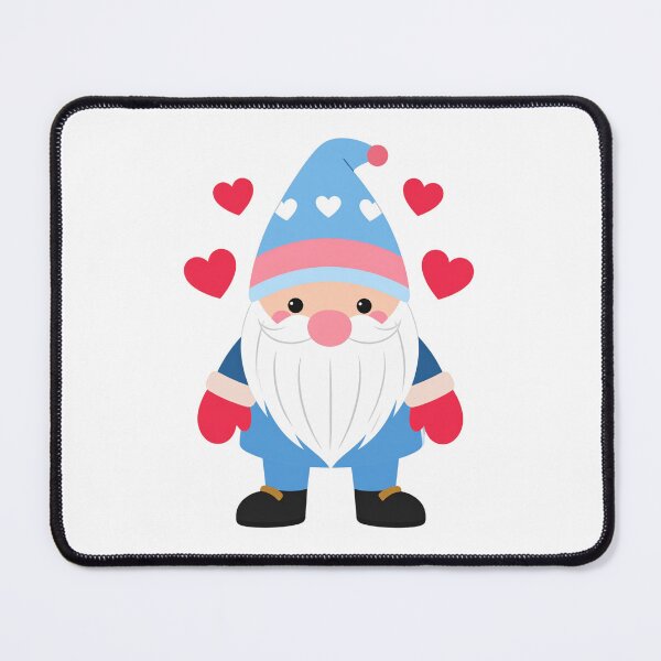 Item preview, Chibi Gnome with Mitten Hat and Hearts – Cute Winter Gnome Illustration designed and sold by PrintCreations9.