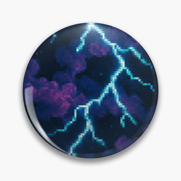 Item preview, Cosmic Storm Pixel Art – Electric Lightning in a Space Nebula designed and sold by retro_pixel.