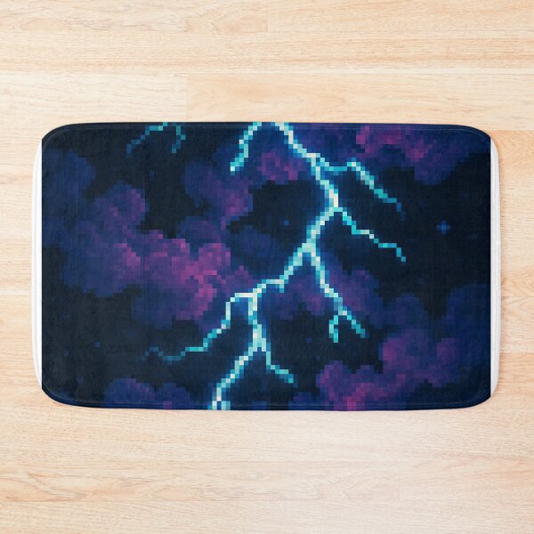 Item preview, Cosmic Storm Pixel Art – Electric Lightning in a Space Nebula designed and sold by retro_pixel.