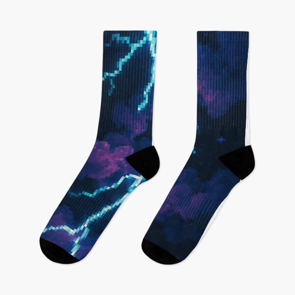 Item preview, Cosmic Storm Pixel Art – Electric Lightning in a Space Nebula designed and sold by retro_pixel.