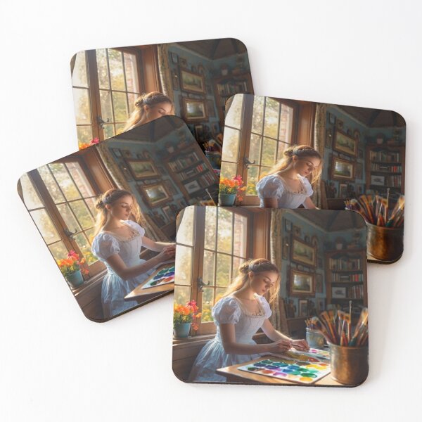 Item preview, Brushstrokes of Elegance: A Victorian Woman Creating in Her Art Studio designed and sold by BlareBlare.