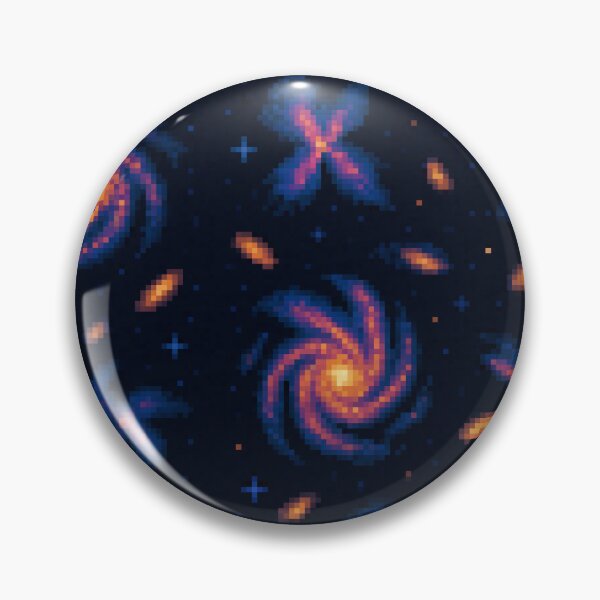 Item preview, Galactic Spiral Pixel Art – Colorful Galaxy Cluster in Deep Space designed and sold by retro_pixel.