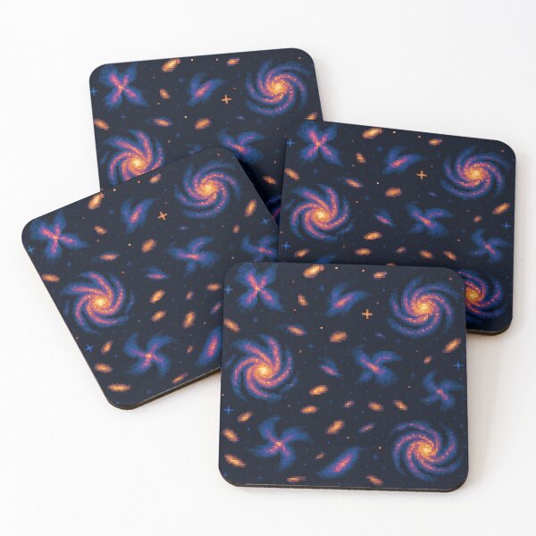 Item preview, Galactic Spiral Pixel Art – Colorful Galaxy Cluster in Deep Space designed and sold by retro_pixel.