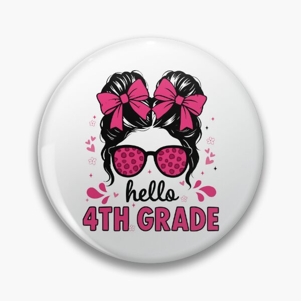 Item preview, Hello 4th Grade Messy Bun Coquette First Day Of School Girls designed and sold by Blok45.