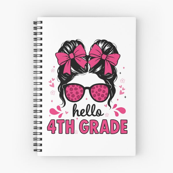 Item preview, Hello 4th Grade Messy Bun Coquette First Day Of School Girls designed and sold by Blok45.