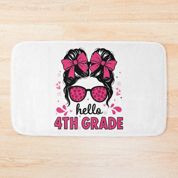 Item preview, Hello 4th Grade Messy Bun Coquette First Day Of School Girls designed and sold by Blok45.