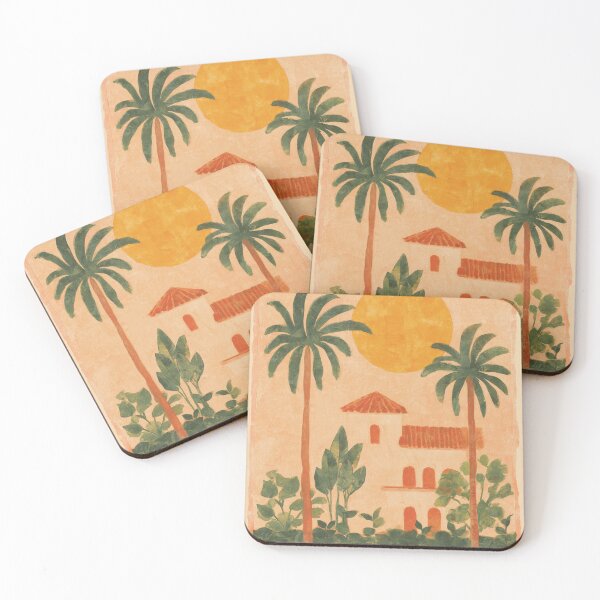 Item preview, Sun Drenched Casa with Palms Mediterranean Tropical Vibes designed and sold by trajeado14.