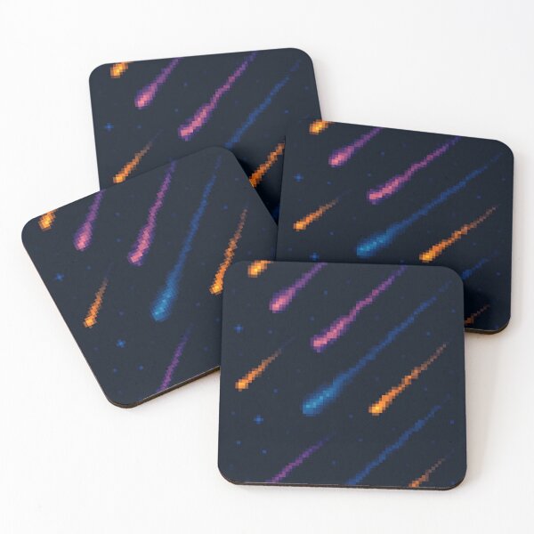 Item preview, Meteor Shower Pixel Art – Shooting Stars in Retro Night Sky designed and sold by retro_pixel.