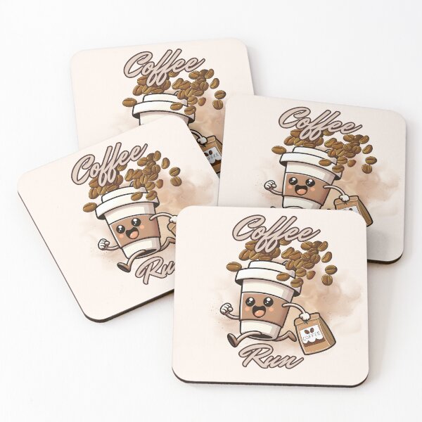 Item preview, Mascot coffee character runiing designed and sold by BritishDelights.