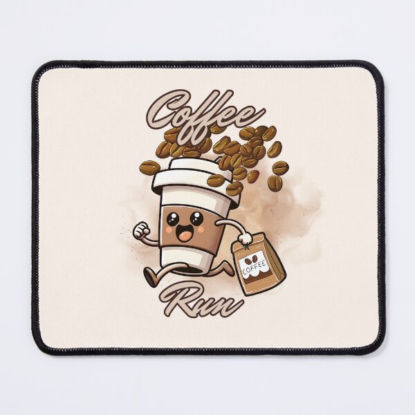 Item preview, Mascot coffee character runiing designed and sold by BritishDelights.