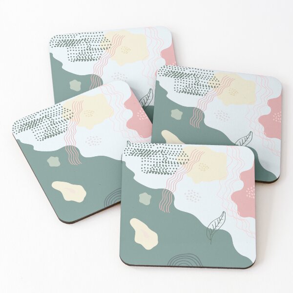 Item preview, botanical composition in pastel green & pink designed and sold by strokes and splashes.