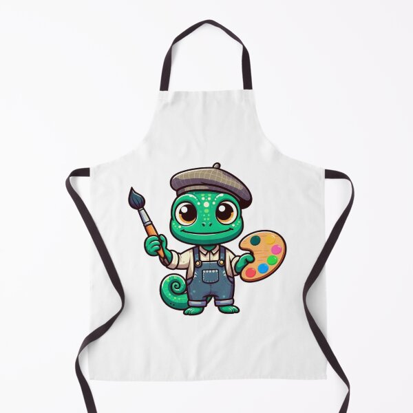Item preview, Cartoon Chameleon Painter with Palette – Colorful Art Animal designed and sold by Confuzz1ed.