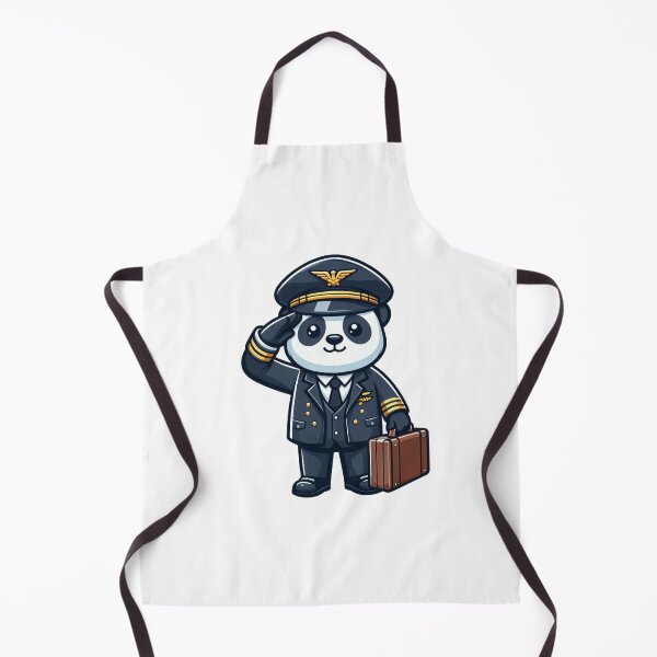 Item preview, Cartoon Panda Airline Pilot Saluting – Flying Animal Job Art designed and sold by Confuzz1ed.