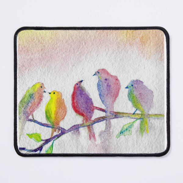 Item preview, Colorful Birds on Leafy Branch designed and sold by barbarameacham.