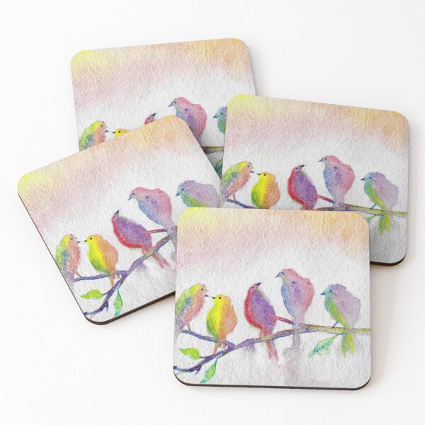 Item preview, Colorful Birds on Leafy Branch designed and sold by barbarameacham.