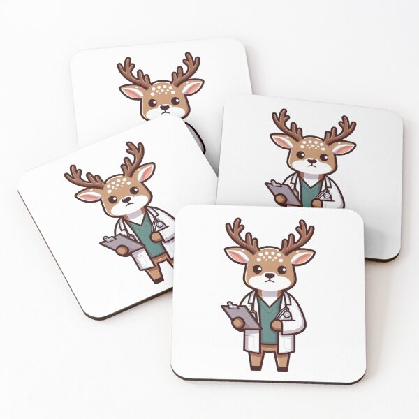 Item preview, Cartoon Deer Scientist with Clipboard – Clever Lab Animal Design designed and sold by Confuzz1ed.