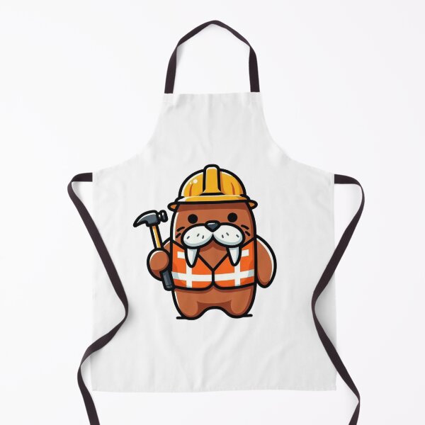 Item preview, Cartoon Walrus Construction Worker – Funny Building Animal Art designed and sold by Confuzz1ed.
