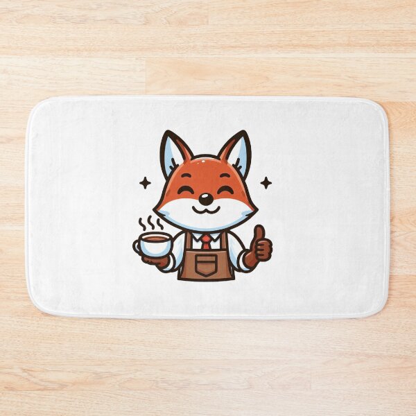 Item preview, Cartoon Fox Barista with Coffee – Adorable Café Animal Illustration designed and sold by Confuzz1ed.