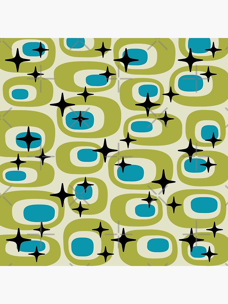 メゾチント　vintage Art Mid Century Modern Atomic Sparkles 722